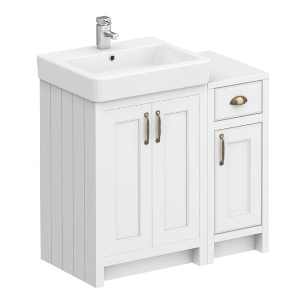 Chatsworth Traditional White 560mm Vanity Sink + 300mm Cupboard Unit - Image 3