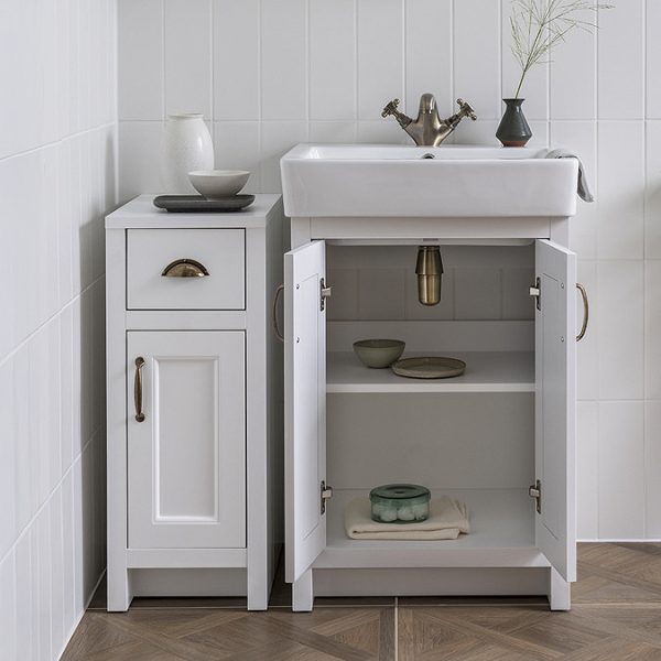 Chatsworth Traditional White 560mm Vanity Sink + 300mm Cupboard Unit - Image 5