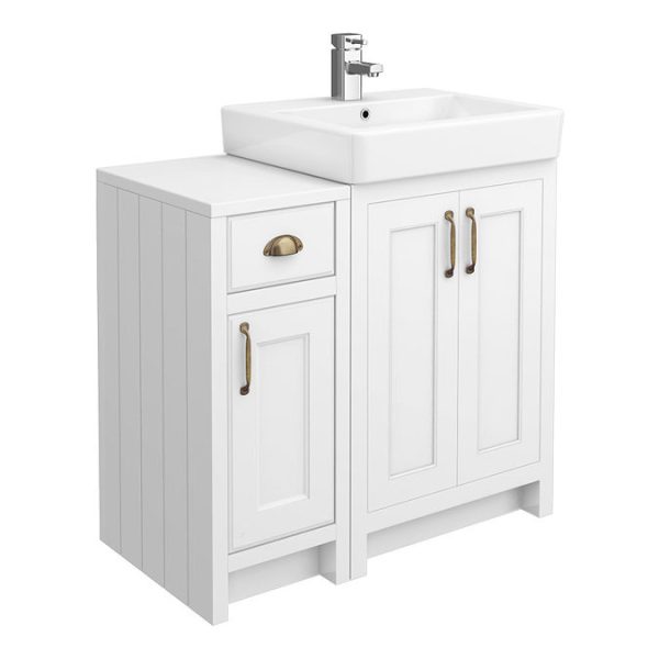 Chatsworth Traditional White 560mm Vanity Sink + 300mm Cupboard Unit - Image 4