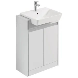Ideal Standard Connect Air 600mm Floor Standing 2 Door Vanity Unit   Gloss White/Matt White