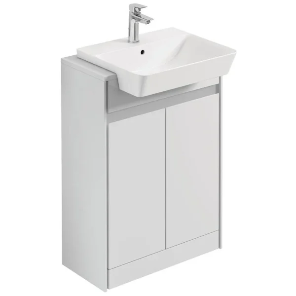 Ideal Standard Connect Air 600mm Floor Standing 2 Door Vanity Unit   Gloss White/Matt White