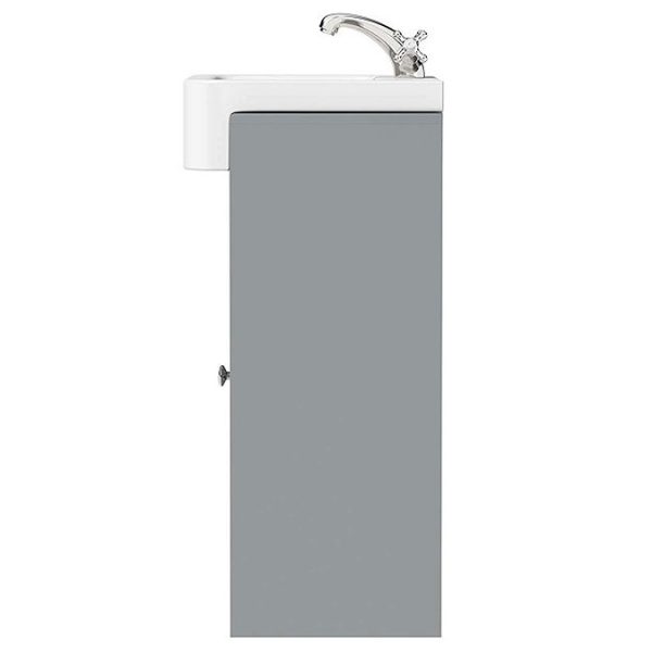 The Bath Co. Camberley 600mm Satin Grey Floor Standing Vanity Unit and Semi Recessed Basin - Image 6