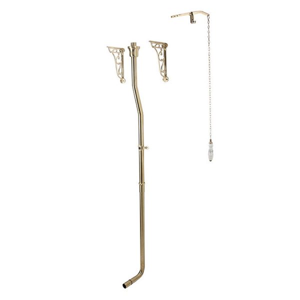 Carlton Brushed Brass Traditional High Level Toilet with Soft Close Seat - Image 5