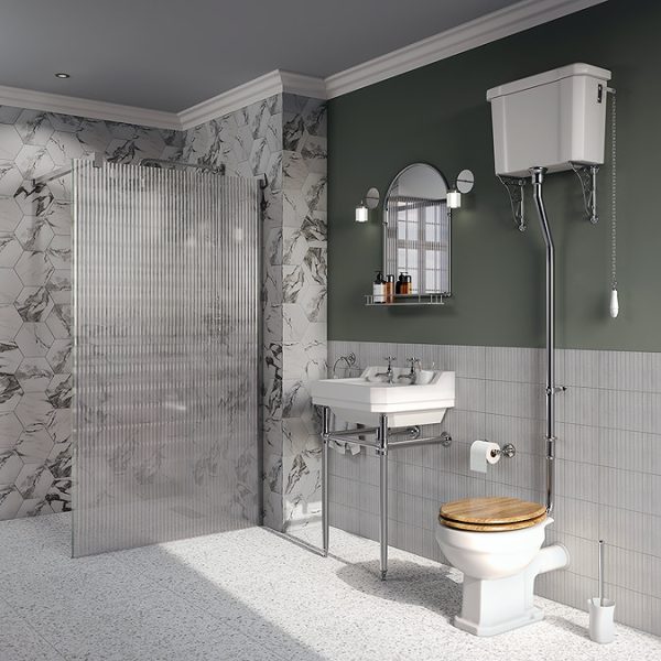 Chatsworth Traditional 700 x 490mm Arched Mirror with Glass Shelf   Chrome - Image 5