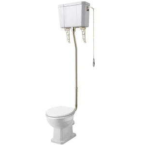 Carlton Gold High Level Traditional Toilet (WC, Cistern + Pan)