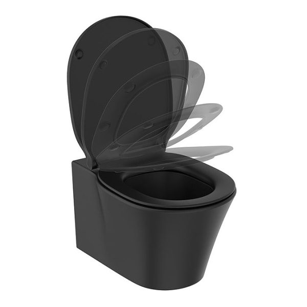 Ideal Standard Connect Air Silk Black AquaBlade Wall Hung Toilet + Soft Close Seat - Image 6