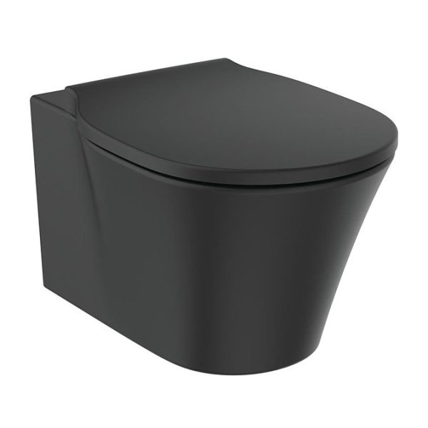 Ideal Standard Connect Air Silk Black AquaBlade Wall Hung Toilet + Soft Close Seat - Image 3