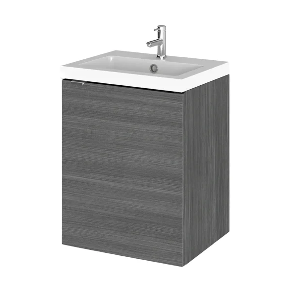 Hudson Reed Fusion 400mm Grey Avola Full Depth Wall Hung Unit & Basin