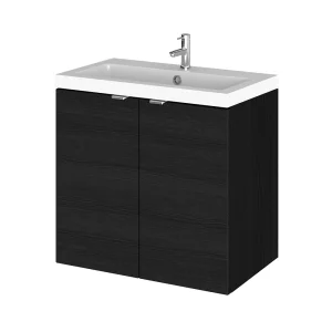 Hudson Reed 600mm Hacienda Black Full Depth Wall Hung 2 Door Unit & Basin