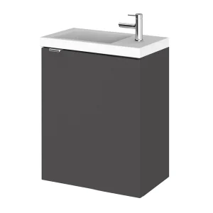 Hudson Reed Fusion 400mm Gloss Grey Wall Hung Compact Unit & Basin