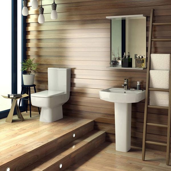 Bliss Close Coupled Square Toilet + Soft Close Seat - Image 2