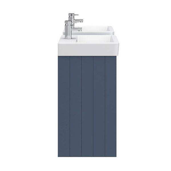 Chatsworth Traditional Blue Double Basin Vanity + Cupboard Combination Unit - Image 2