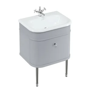Burlington Chalfont 650mm Classic Grey Single Drawer Vanity Unit with Chrome Handle