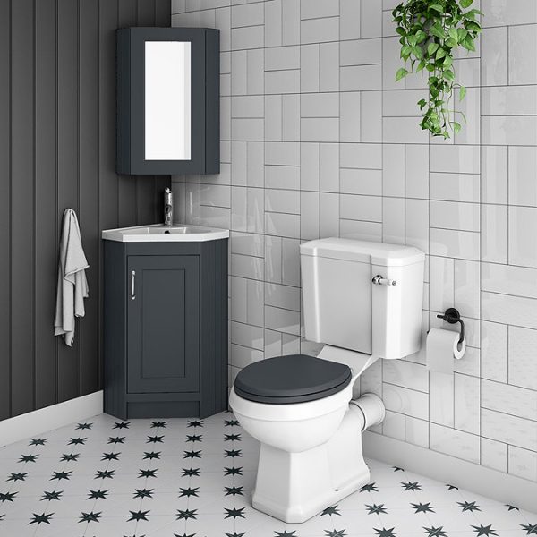 Chatsworth Traditional Graphite Corner Vanity Unit - Image 3
