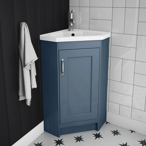 Chatsworth Traditional Blue Corner Vanity Unit