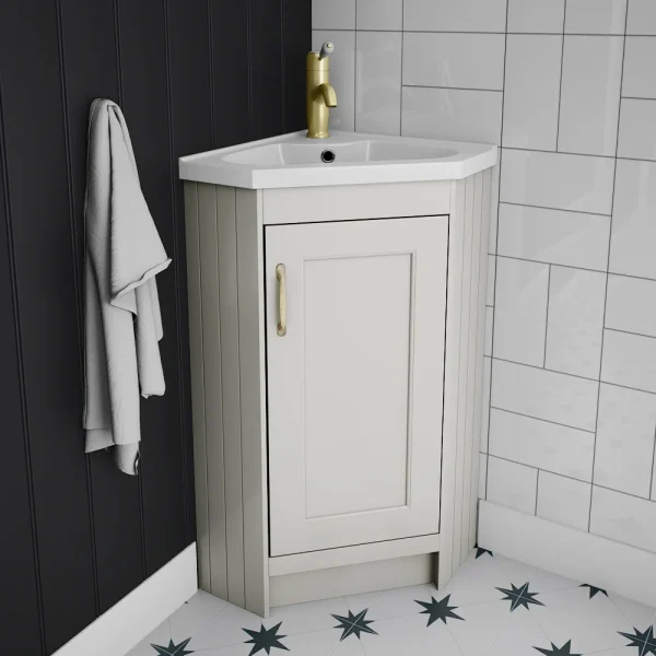 Chatsworth Traditional Grey Corner Vanity Unit