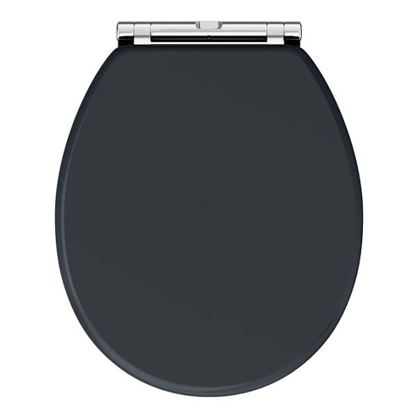 Chatsworth High Level Traditional Toilet w. Graphite Seat & Black Flush Pull Handle - Image 5