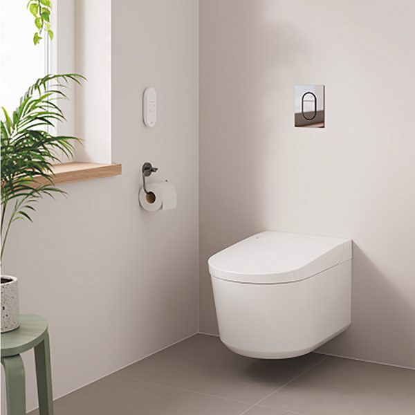 Grohe Rapid SLX 1.13m Frame & Sensia Wall Hung Shower Toilet with Chrome Arena Cosmopolitan Flush Plate - Image 4