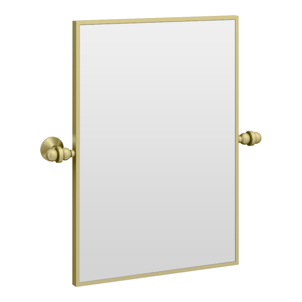 Chatsworth 700 x 500 Rectangular Tiltable Mirror   Brushed Brass
