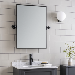 Chatsworth 700 x 500 Rectangular Tiltable Mirror   Matt Black