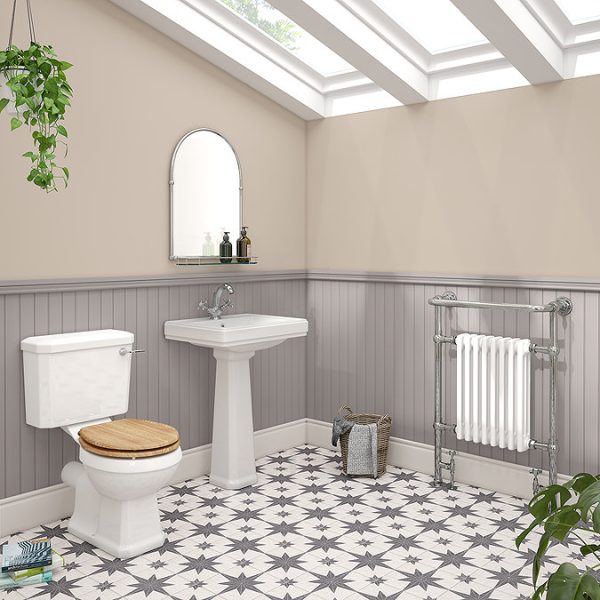 Chatsworth Traditional 700 x 490mm Arched Mirror with Glass Shelf   Chrome - Image 3