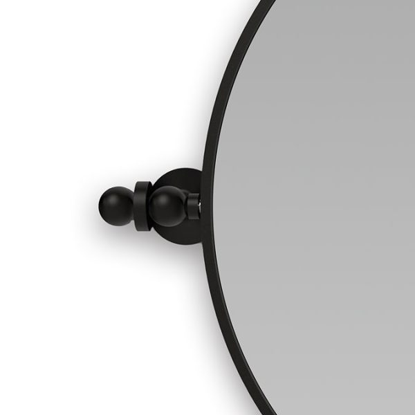 Chatsworth 600 Round Tiltable Mirror   Matt Black - Image 3