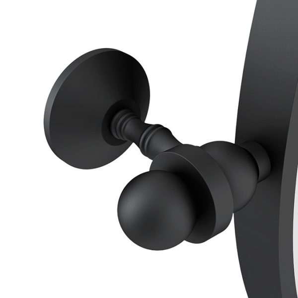 Chatsworth 600 Round Tiltable Mirror   Matt Black - Image 2
