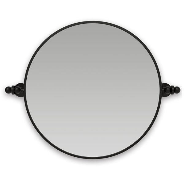 Chatsworth 600 Round Tiltable Mirror   Matt Black - Image 4