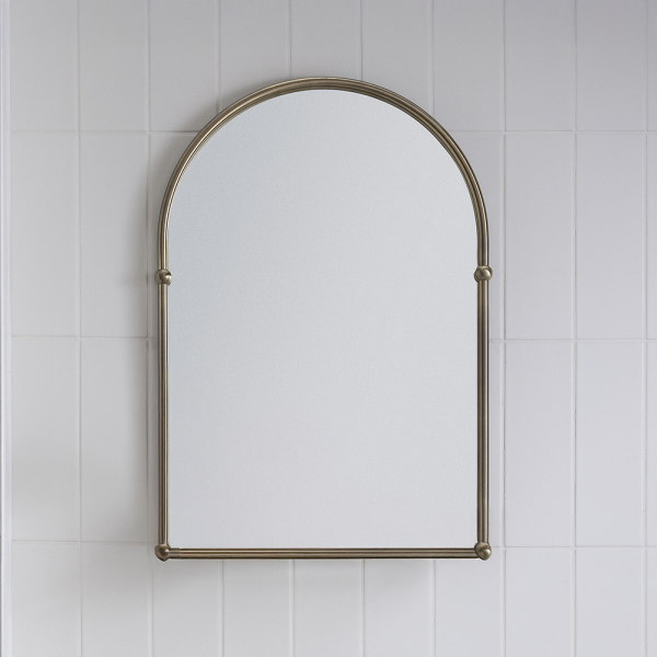 Chatsworth Traditional 673 x 490mm Arched Mirror   Antique Brass