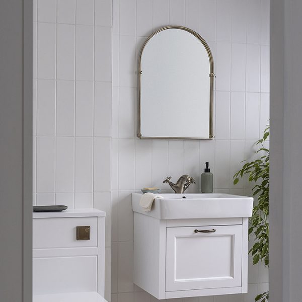Chatsworth Traditional 673 x 490mm Arched Mirror   Antique Brass - Image 2