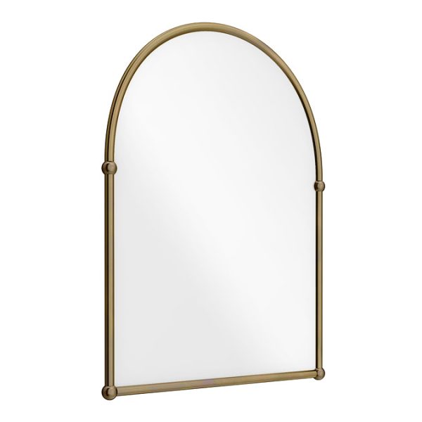 Chatsworth Traditional 673 x 490mm Arched Mirror   Antique Brass - Image 5