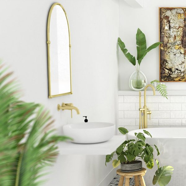 Chatsworth Traditional 673 x 490mm Arched Mirror   Brushed Brass - Image 2