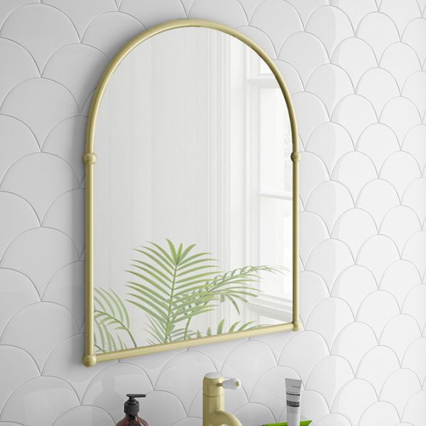 Chatsworth Traditional 673 x 490mm Arched Mirror   Brushed Brass - Image 3