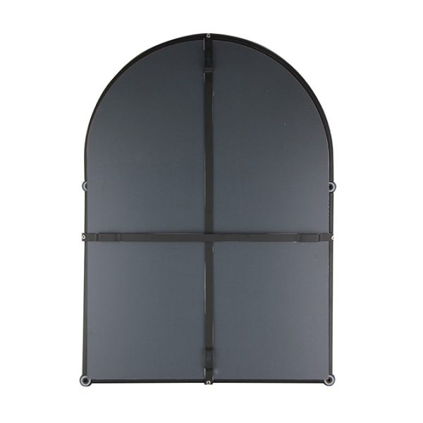 Chatsworth Traditional 700 x 490mm Arched Mirror with Glass Shelf   Matt Black - Image 7