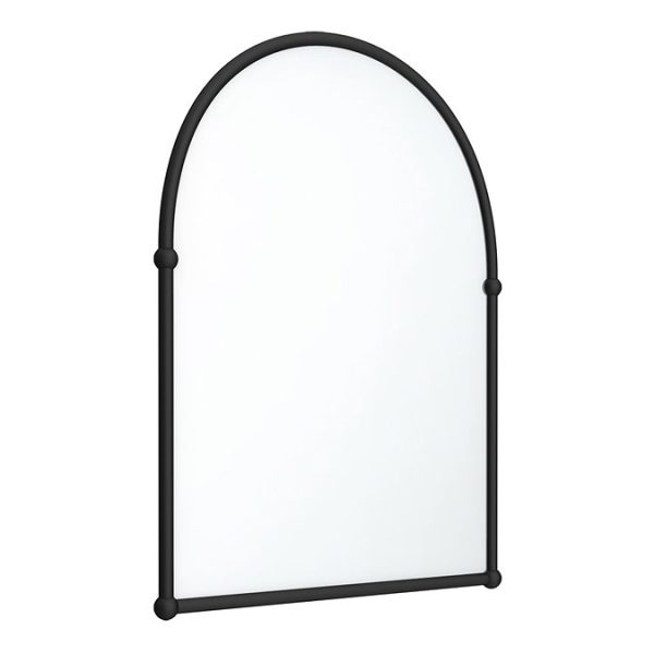 Chatsworth Traditional 673 x 490mm Arched Mirror   Matt Black - Image 2