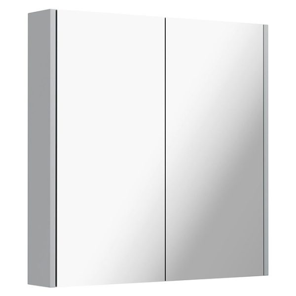 Clarity 600 x 600mm Satin Grey Mirror Cabinet - Image 2
