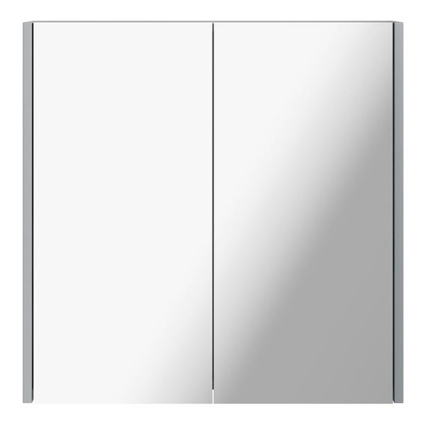 Clarity 600 x 600mm Satin Grey Mirror Cabinet - Image 4