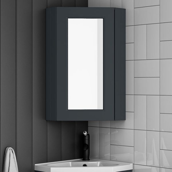 Chatsworth Corner Mirror Cabinet Graphite - Image 2