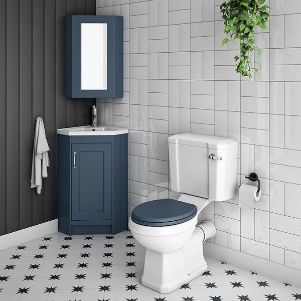 Chatsworth Corner Mirror Cabinet Blue - Image 4