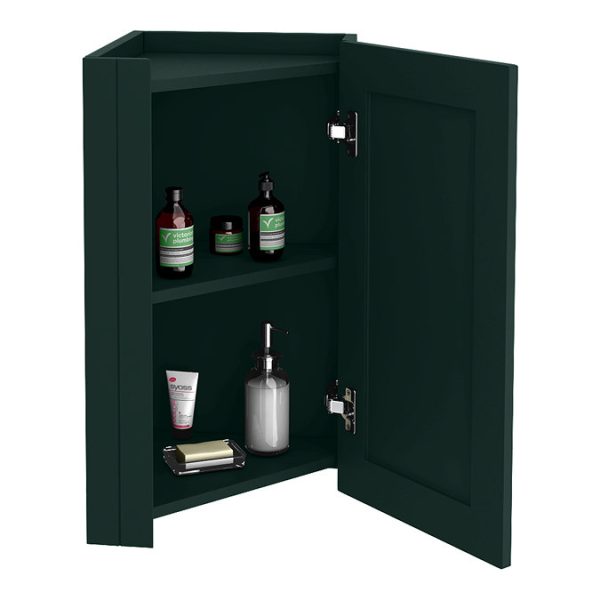 Chatsworth Corner Mirror Cabinet Green - Image 3