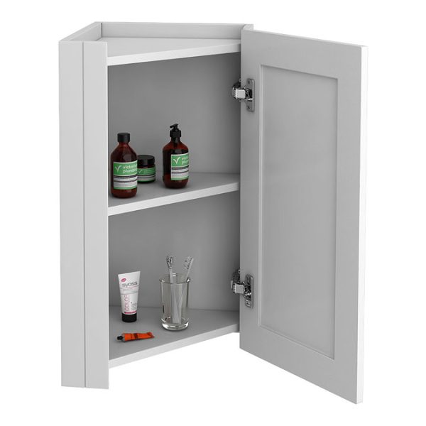 Chatsworth Corner Mirror Cabinet Grey - Image 3