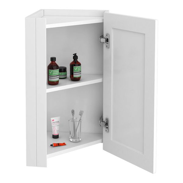 Chatsworth Corner Mirror Cabinet White - Image 3