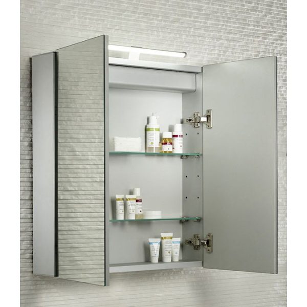Tavistock Conduct Double Door Mirror Cabinet with LED Light - Image 4