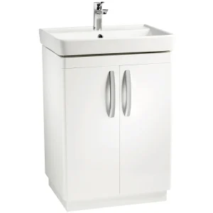Tavistock Compass 600mm Freestanding Unit & Basin   Gloss White