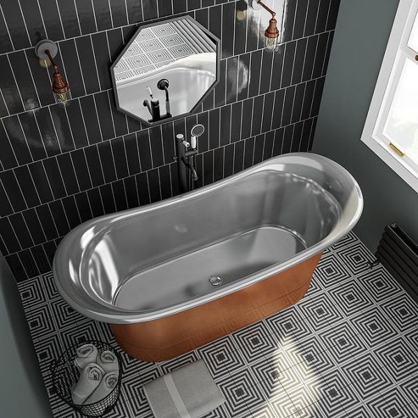 Arezzo Matt Black 600mm Octagon Mirror - Image 3