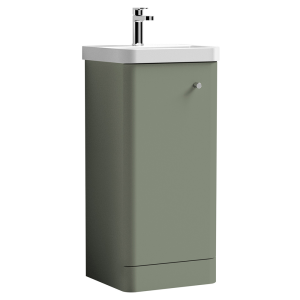 Cruze 400mm Curved Satin Green Vanity Unit