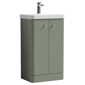 Cruze 500mm Curved Satin Green Vanity Unit