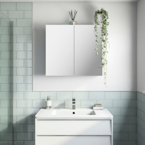 Mode Cortona 600 x 665mm White Mirror Cabinet
