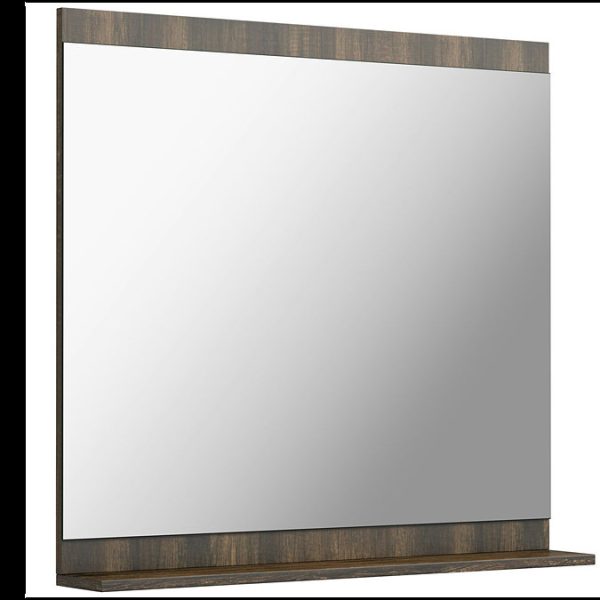 The Bath Co. Dalston 750 x 800mm Rustic Wood Bathroom Mirror with Shelf - Image 3