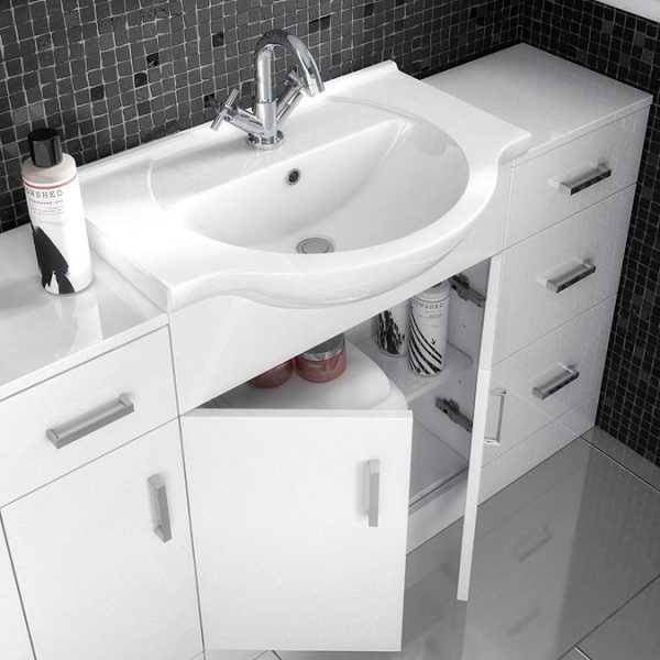 Cove White 1200mm Large Vanity Unit - Image 3